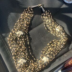 Black and Gold Beaded Necklace